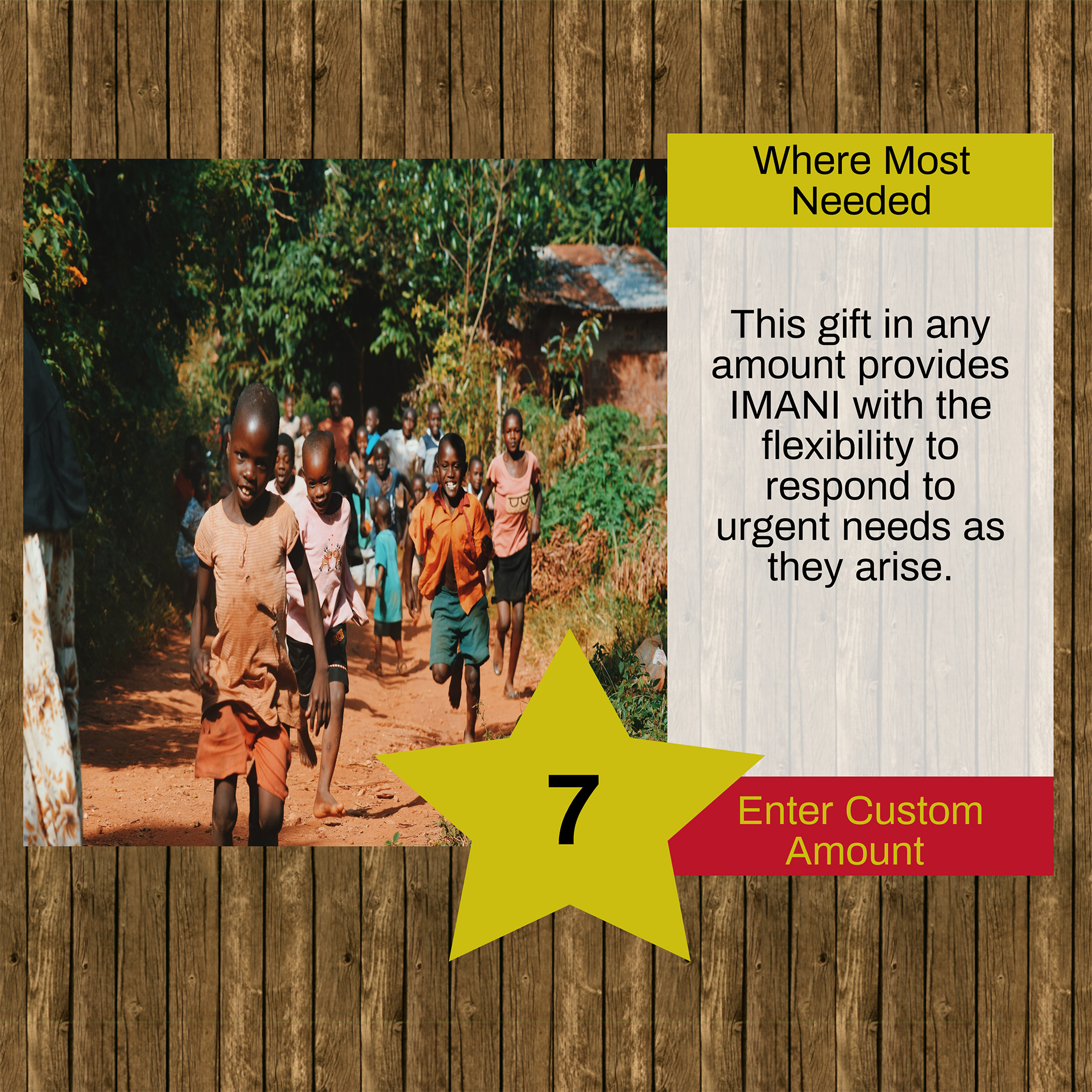 Where Most Needed – Urgent Needs